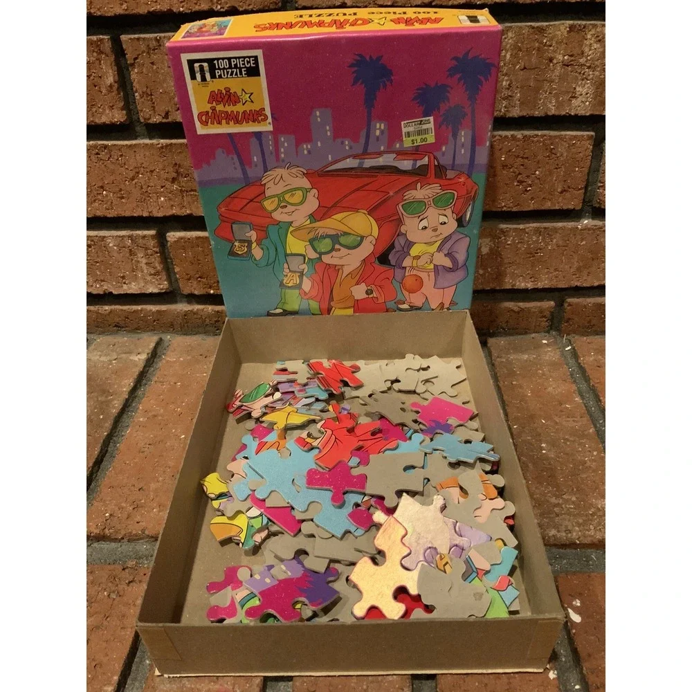 Vintage Alvin And The Chipmunks 100 pc Jigsaw‎ Puzzle 1990 11.5